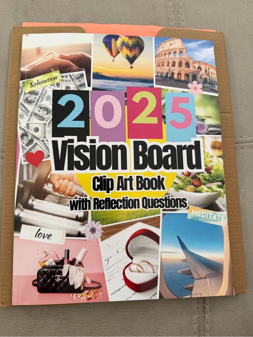 2025 Vision Board Clip Art Book with Reflection Questions - bonus online cards